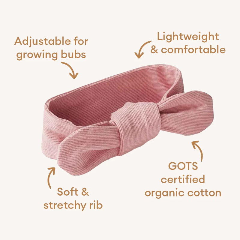 Snuggle Hunny Ribbed Organic Baby Topknot - Rose