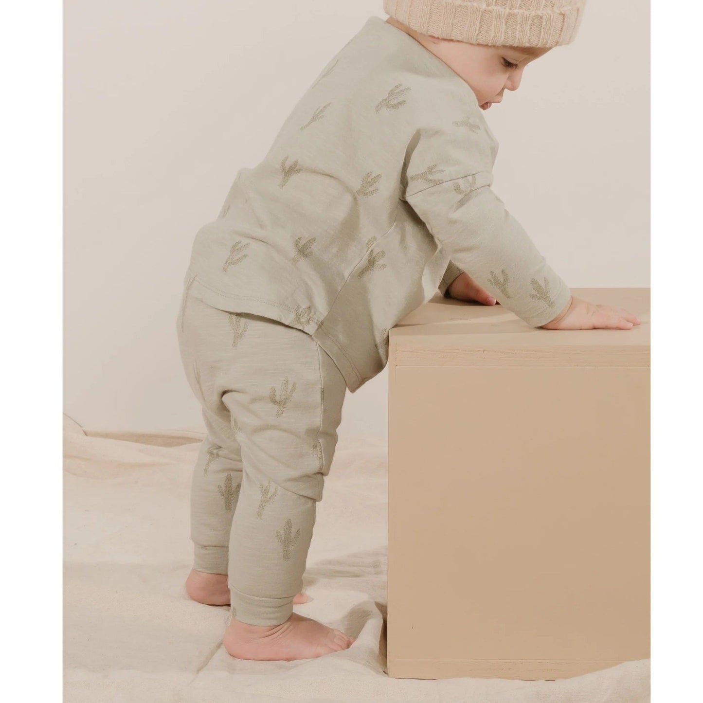 Rylee + Cru Long Sleeve Baby Tee - Agave Cactus