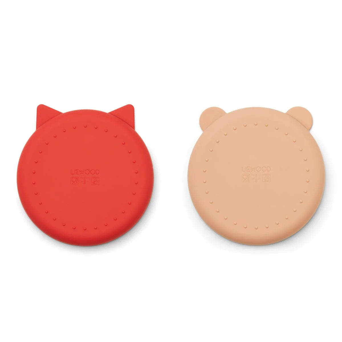 Liewood Olivia Silicone Plates - 2 Pk - Apple Red/Tuscany Rose