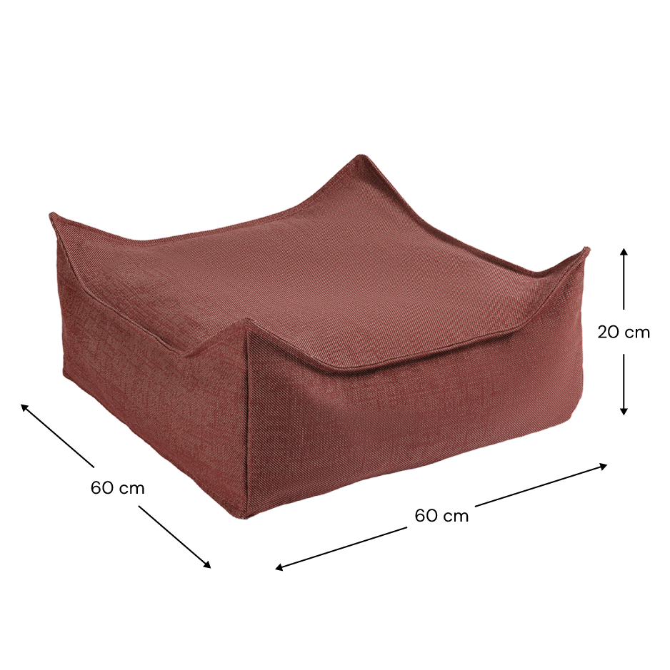 Wigiwama Outdoor Square Ottoman - Pomegranate