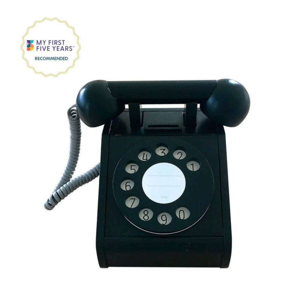Kiko & GG Wooden Play Telephone - Black