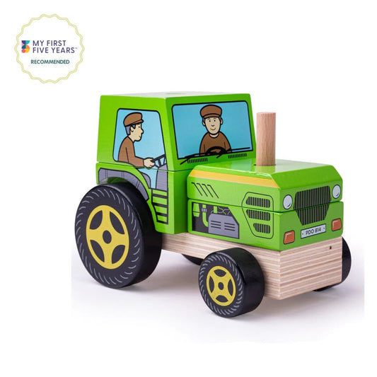 Bigjigs Wooden Stacking Tractor Toy