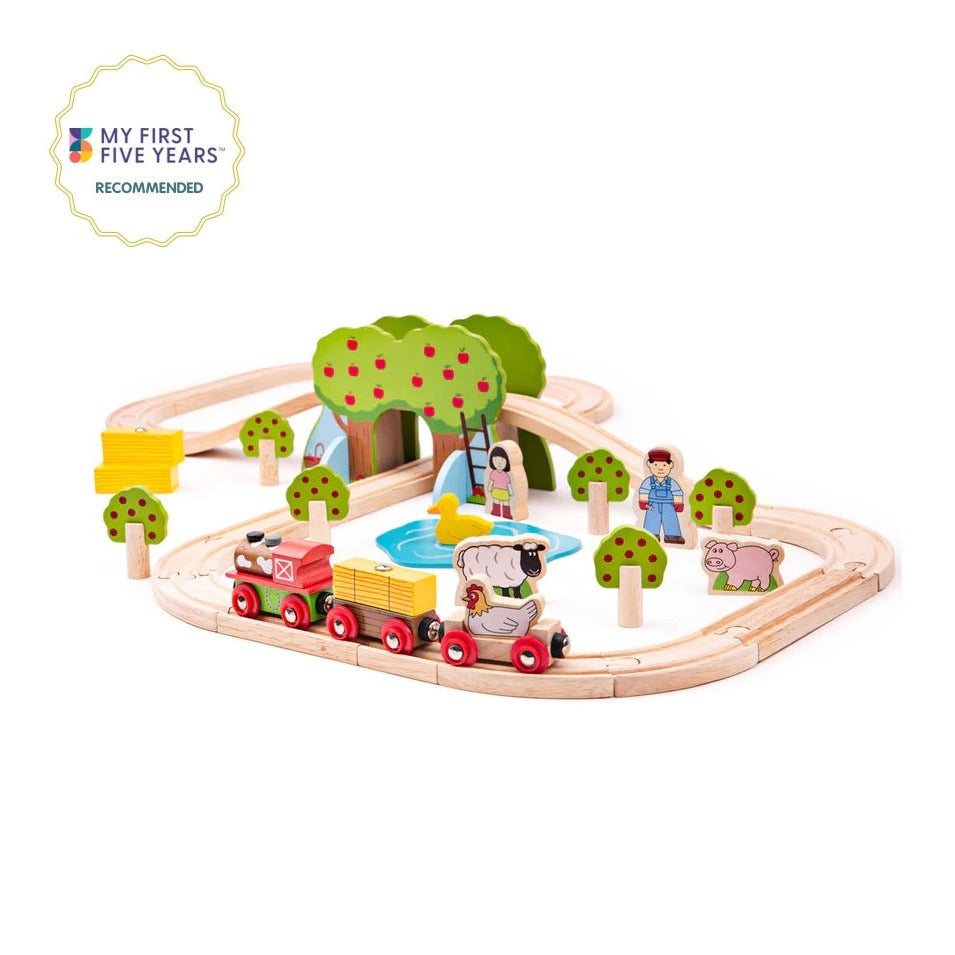 Bigjigs Rail Wooden Farm Train Set
