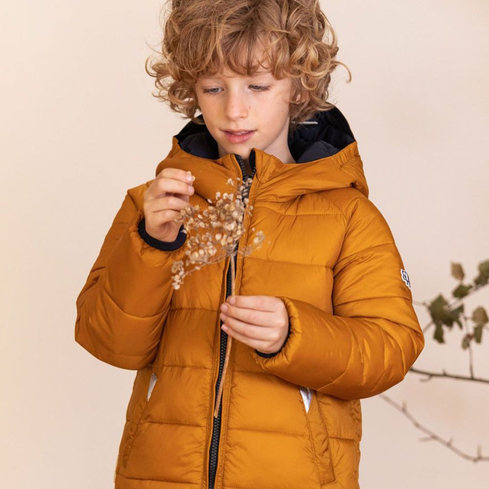 Toastie Kids Ecoreversible Puffer Jacket - Matte Ink Navy/Honey