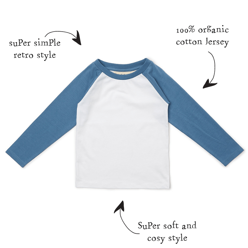 Dotty Dungarees Baseball Tee - Blue