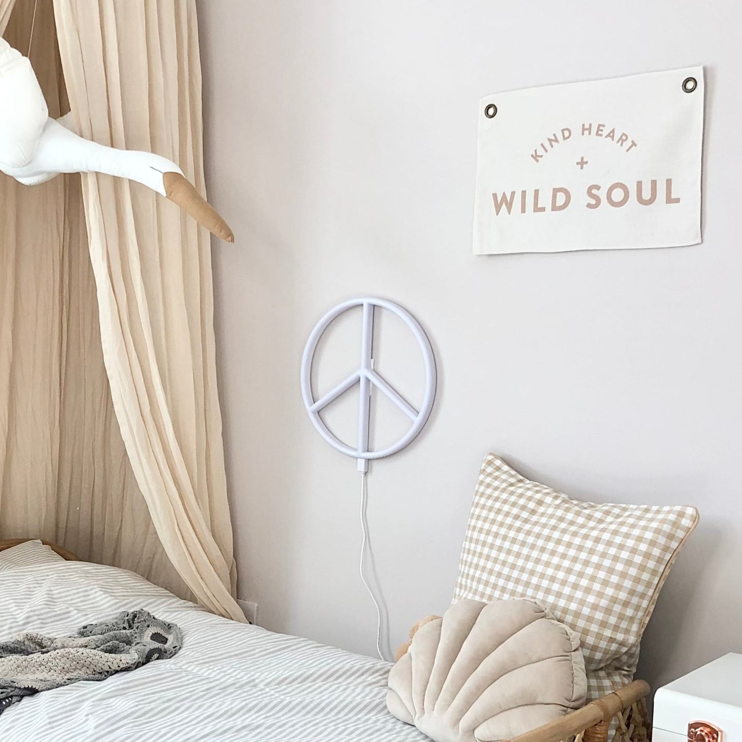 'Kind Heart + Wild Soul' Wall Banner by Leonie & The Leopard