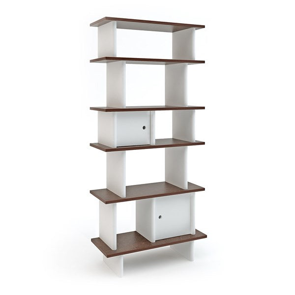 Oeuf NYC Mini Library Shelving Unit - White & Walnut