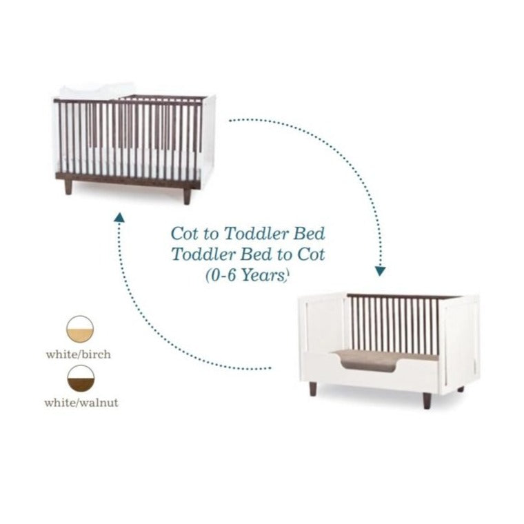Oeuf NYC Rhea Cot Bed - White & Birch
