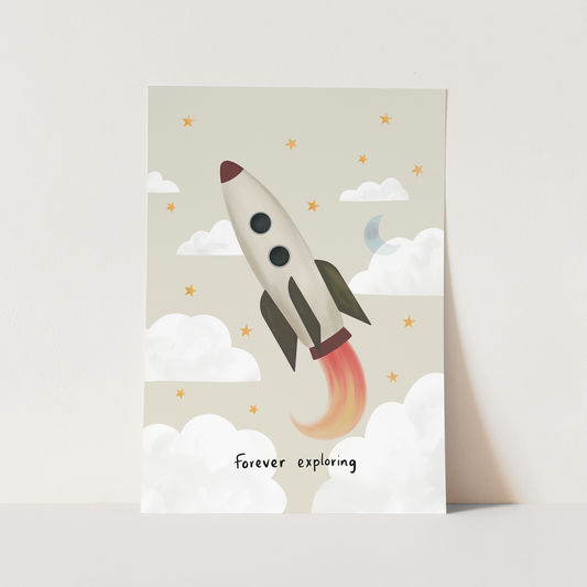 Forever Exploring Art Print In Stone by Kid of the Village (6 Sizes Available)