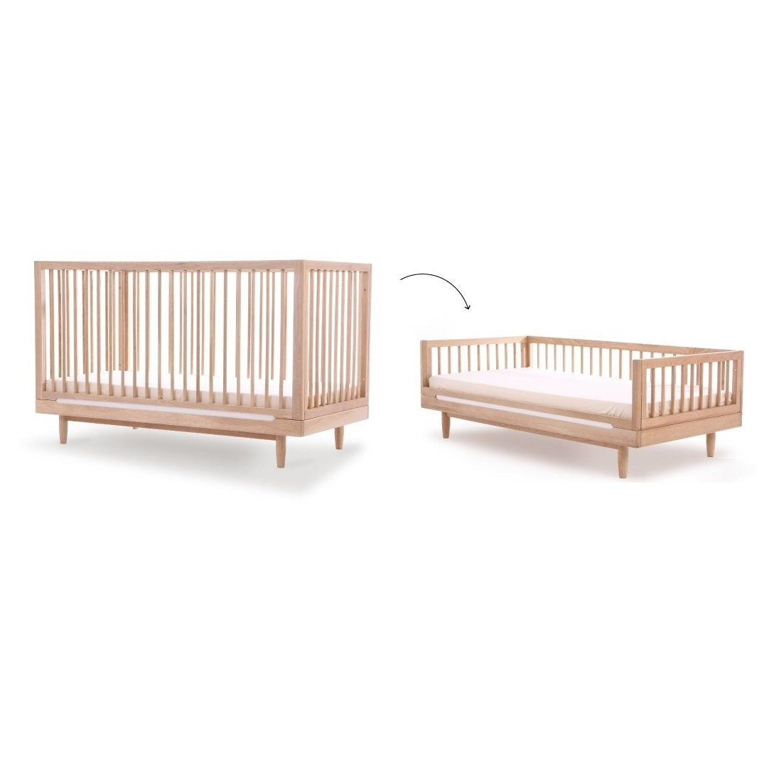 Nobodinoz Pure Cot Bed In Oak - 70 x 140cm
