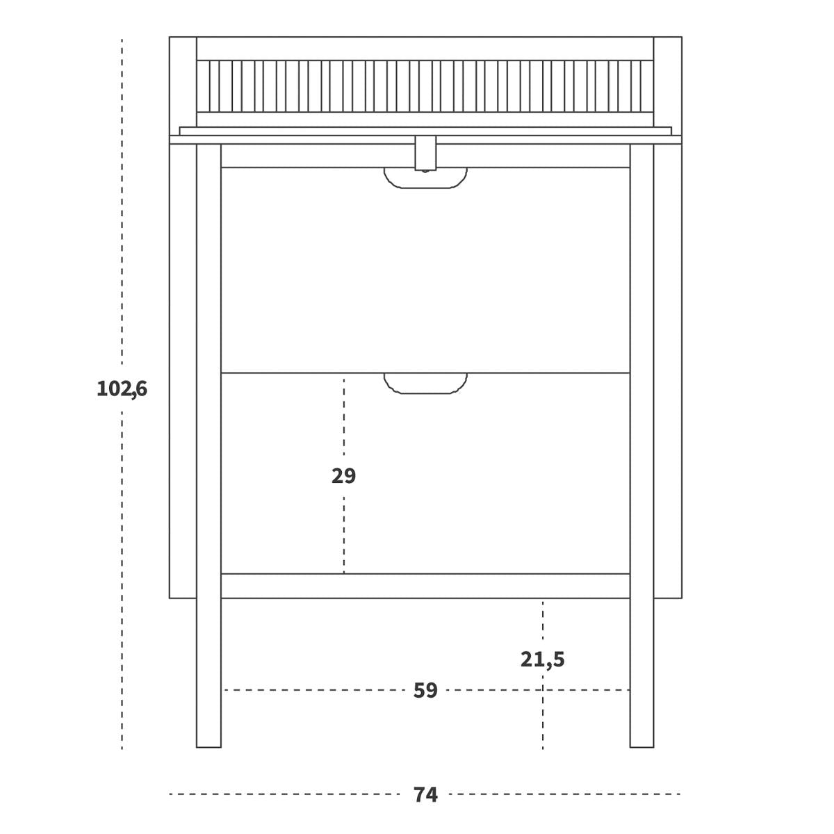 Sebra Changing Unit With Drawers - Classic White