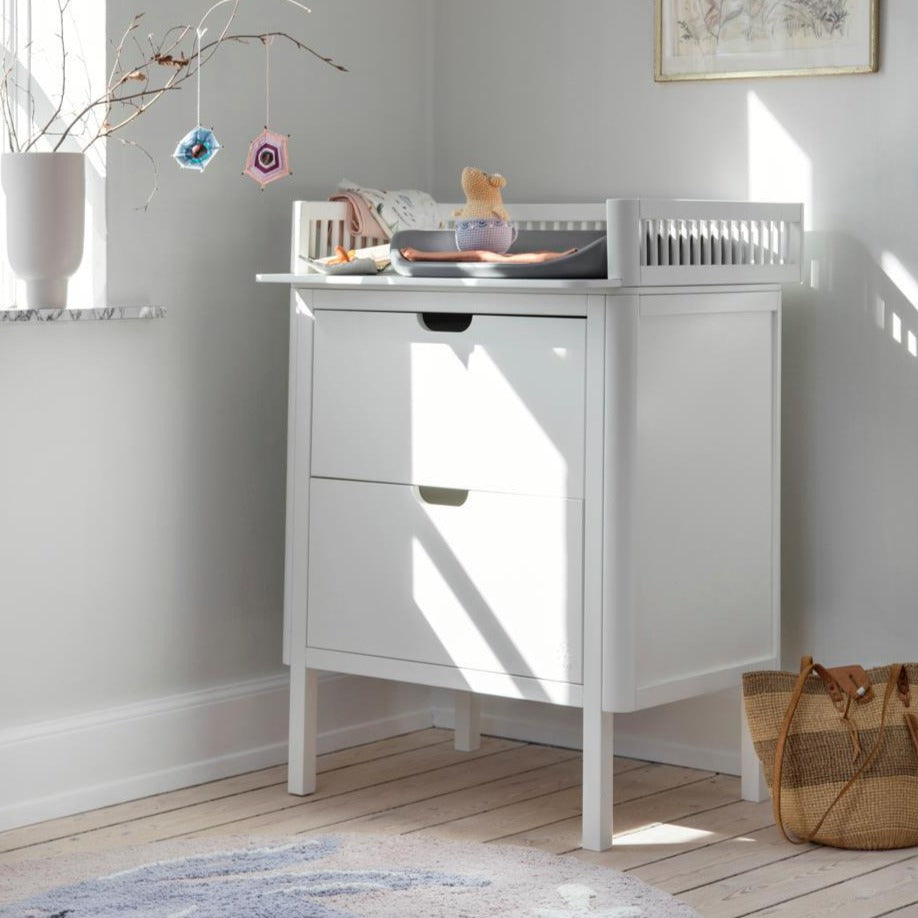 Sebra Changing Unit With Drawers - Classic White