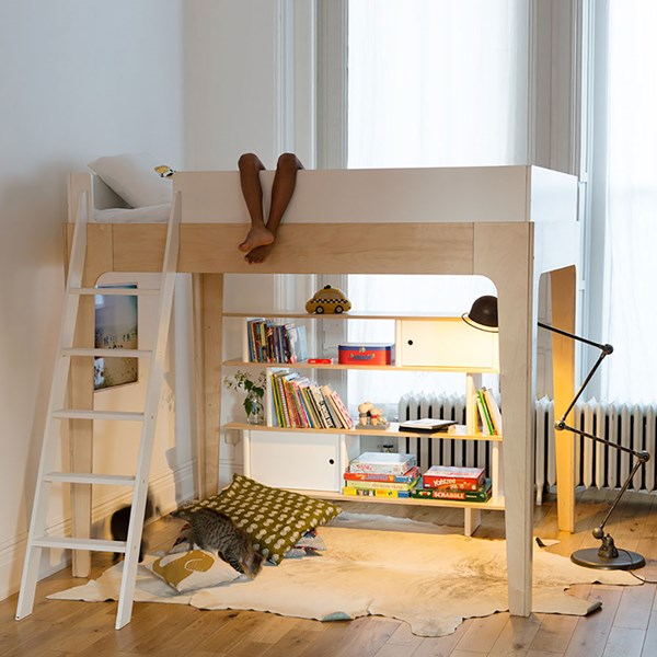 Oeuf NYC Perch Loft Bed - White & Birch
