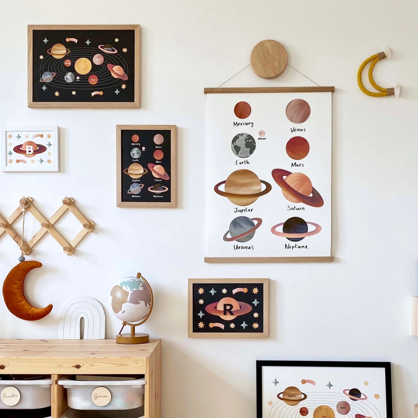 Planets Art Print In White by Kid of the Village (6 Sizes Available)