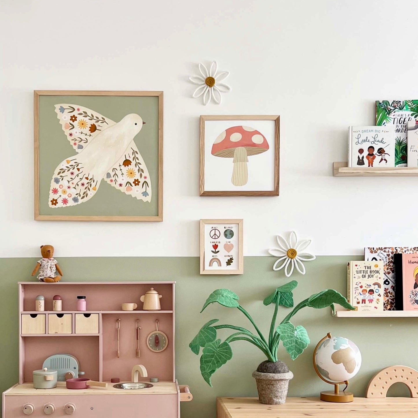 Mushroom Art Print In Pink by Kid of the Village (2 Sizes Available)
