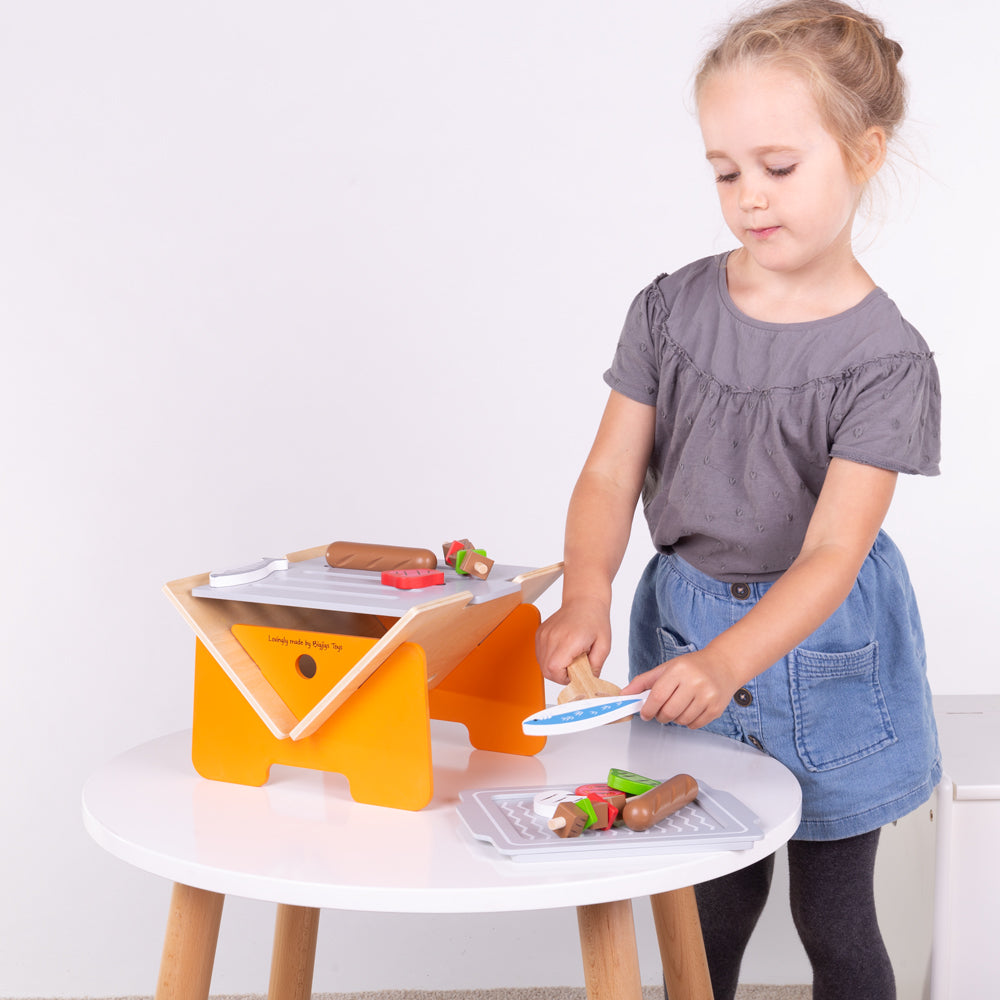 Bigjigs Wooden Tabletop Toy BBQ Set