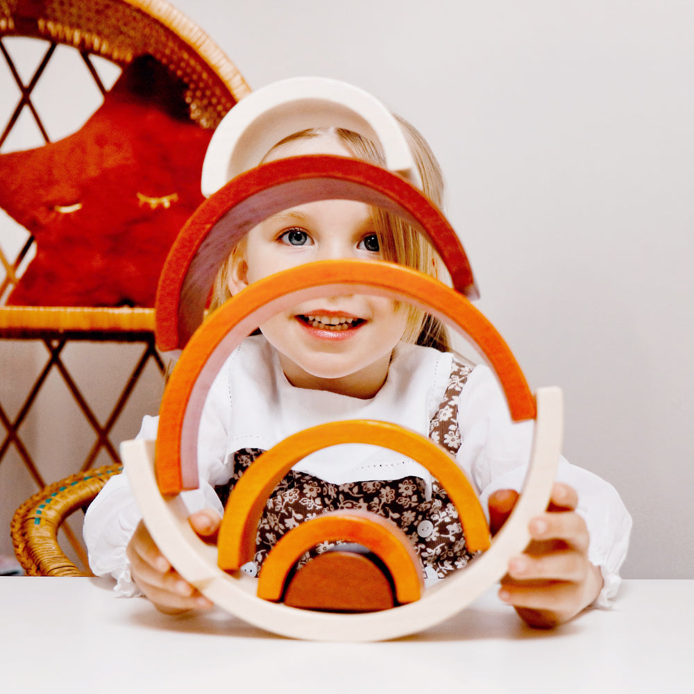 Bigjigs Orange Rainbow Stacking Toy