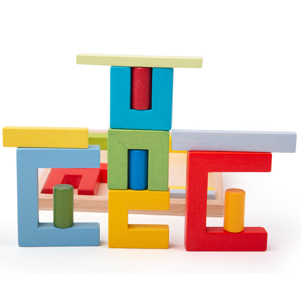 Bigjigs Wooden Doorways, Cylinders and Planks Set