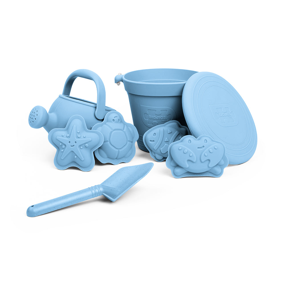 Bigjigs Silicone Beach Toys Bundle - Powder Blue