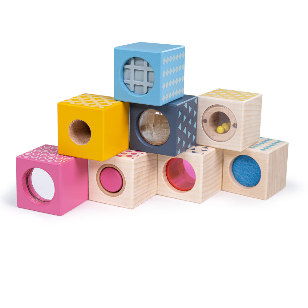 Bigjigs Wooden Baby Sensory Blocks