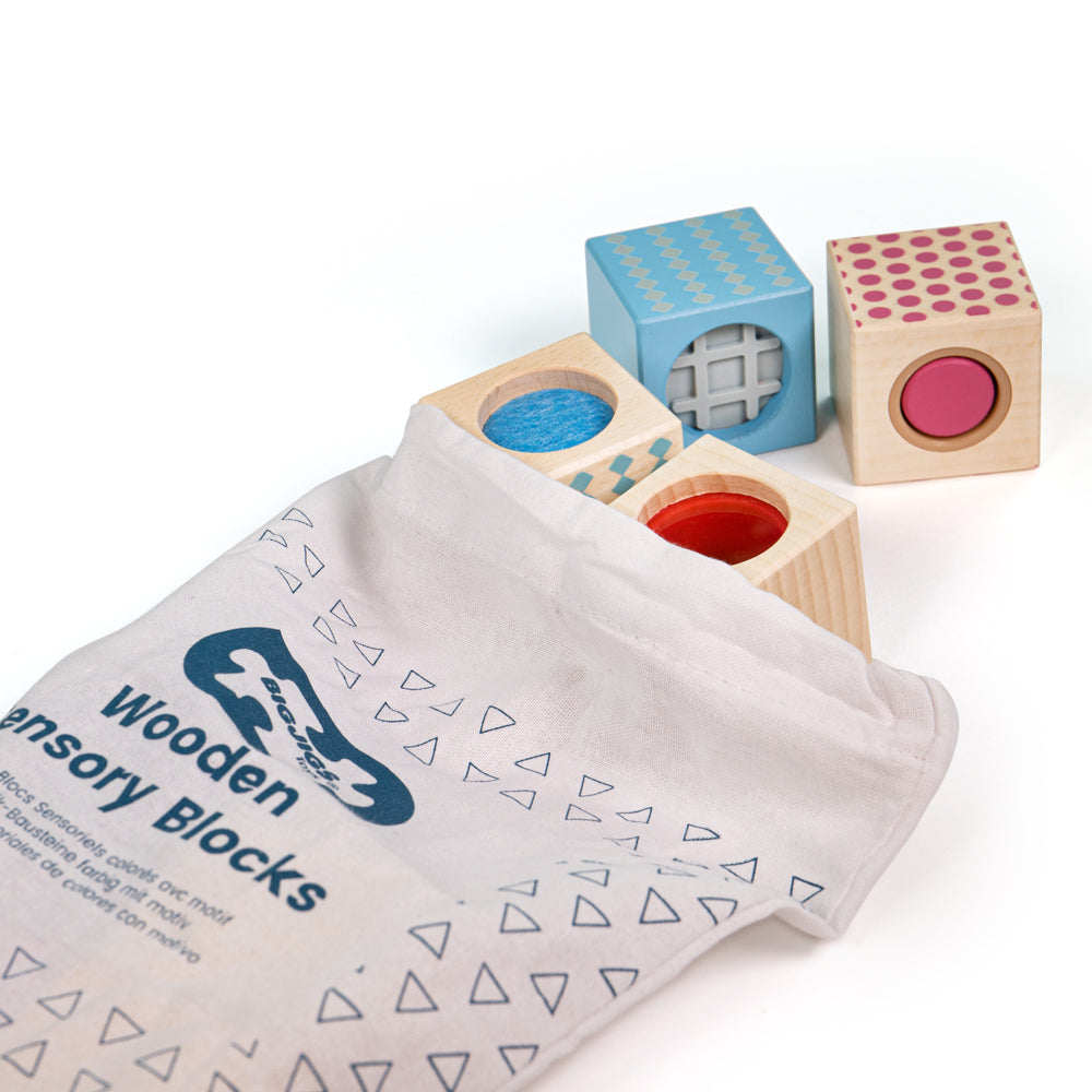 Bigjigs Wooden Baby Sensory Blocks