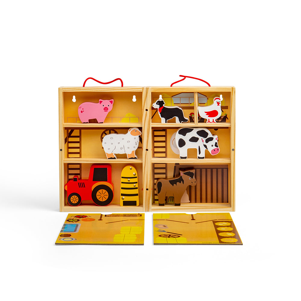 Bigjigs Wooden Farm Animal Playbox