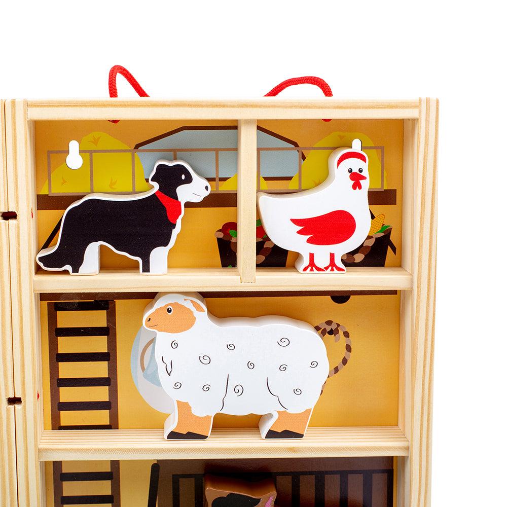 Bigjigs Wooden Farm Animal Playbox