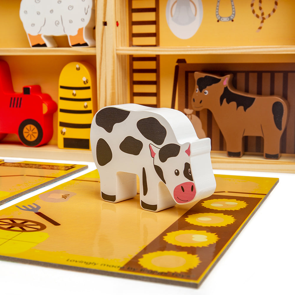 Bigjigs Wooden Farm Animal Playbox