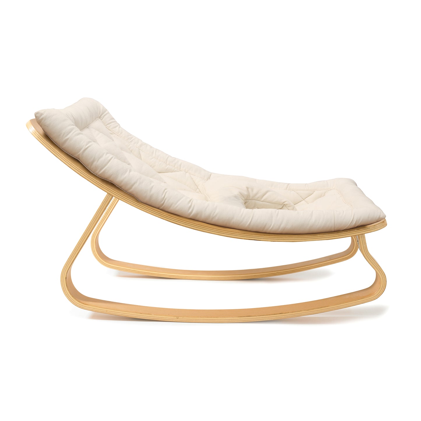 Charlie Crane Levo Baby Rocker - Beech with Organic White Seat