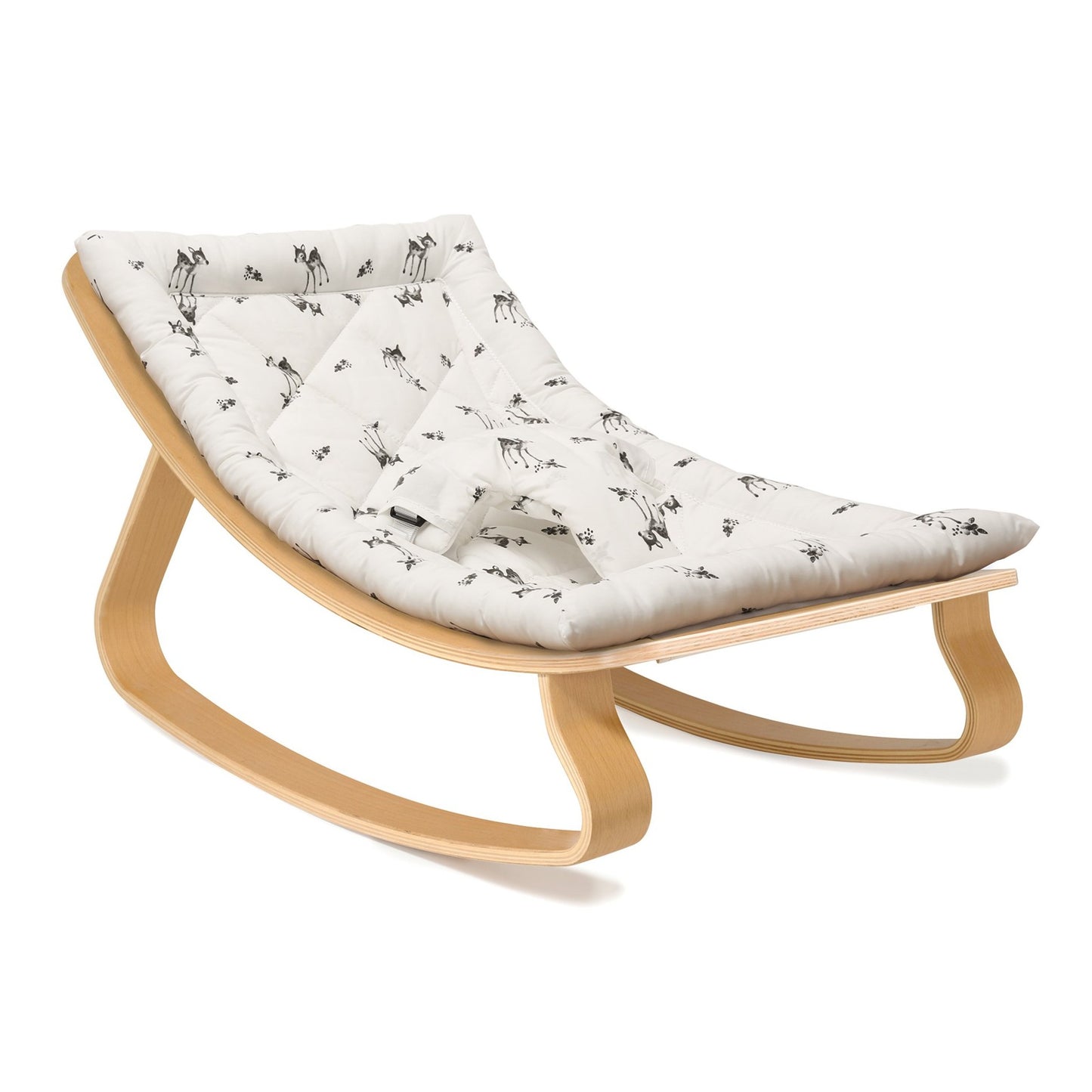 Charlie Crane Levo Baby Rocker - Beech with Rose In April Fawn Seat