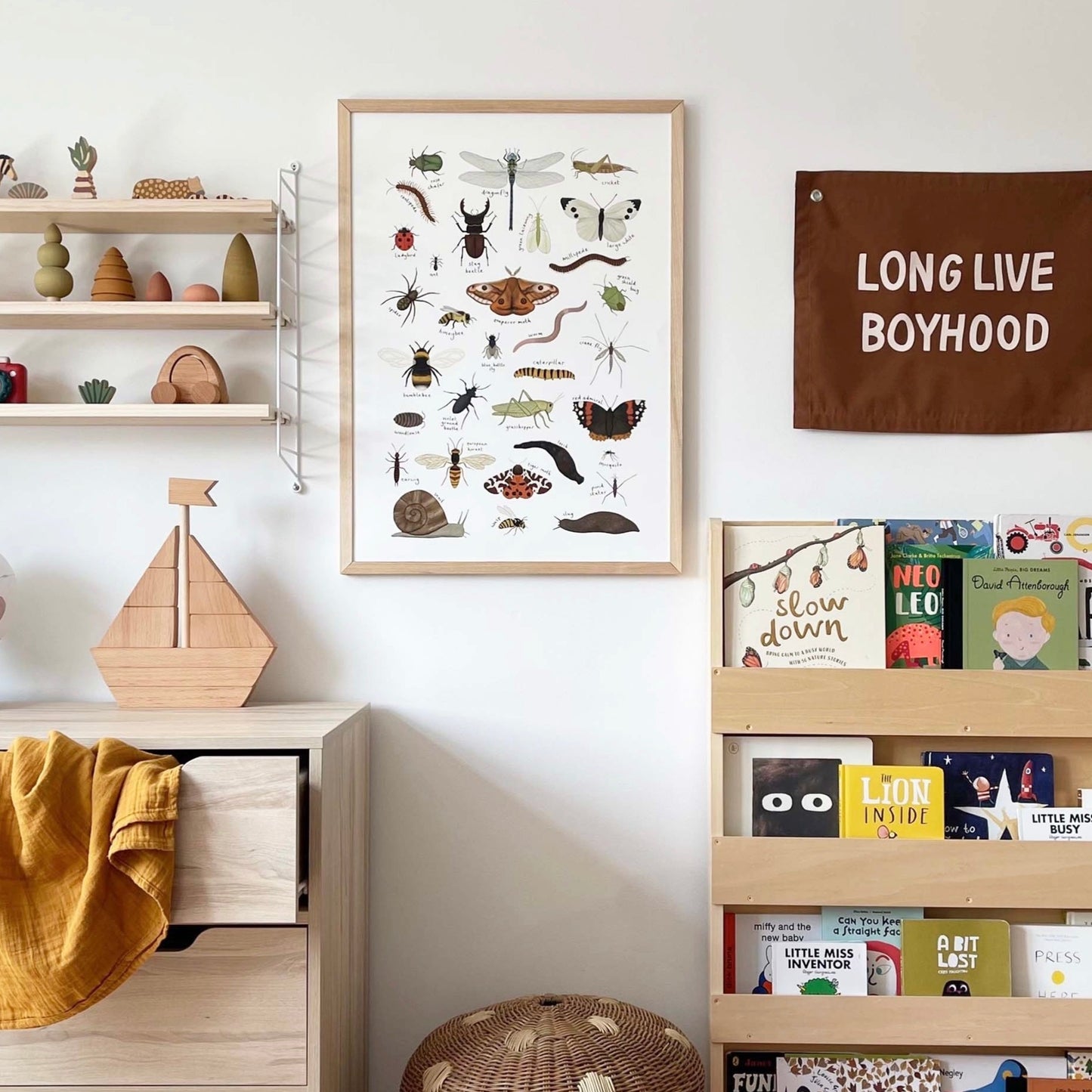Minibeasts Art Print In White by Kid of the Village (6 Sizes Available)