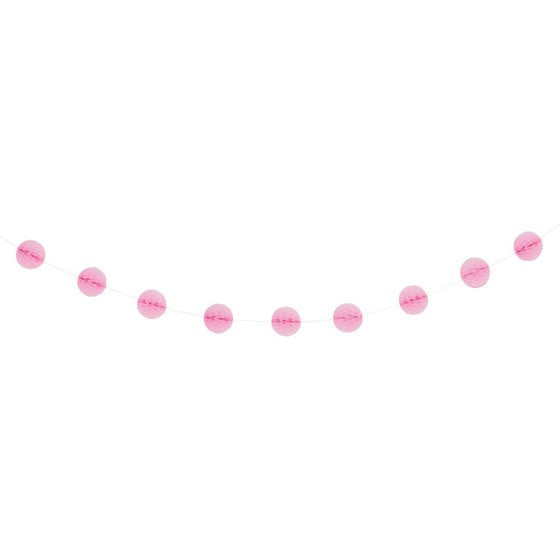 Lovely Pink Honeycomb Ball 7ft Garland