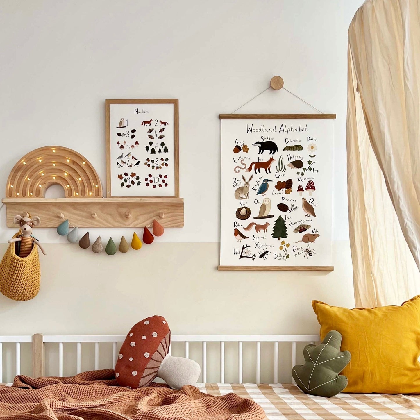 Woodland Numbers Art Print In White by Kid of the Village (6 Sizes Available)