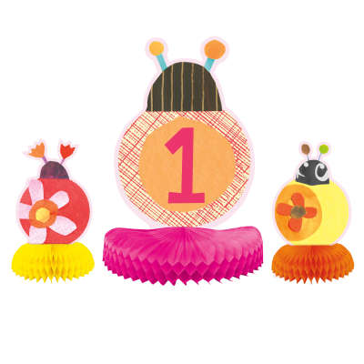 Centerpiece Decorations 3 Pack - Ladybug 1st Birthday
