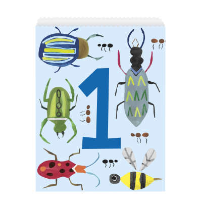 Paper Party Bags 8 Pack - Bug 1st Birthday