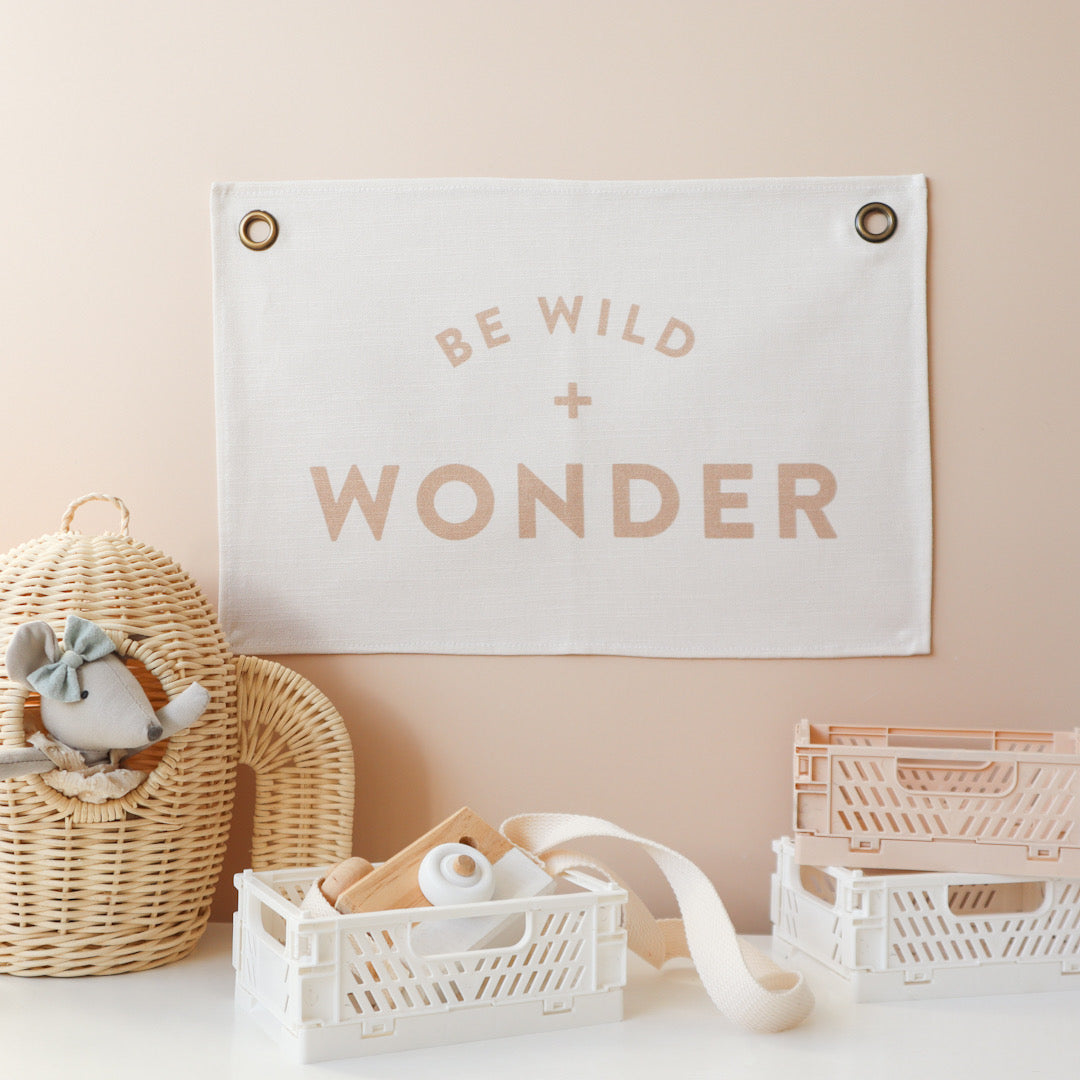 'Be Wild + Wonder' Wall Banner by Leonie & The Leopard