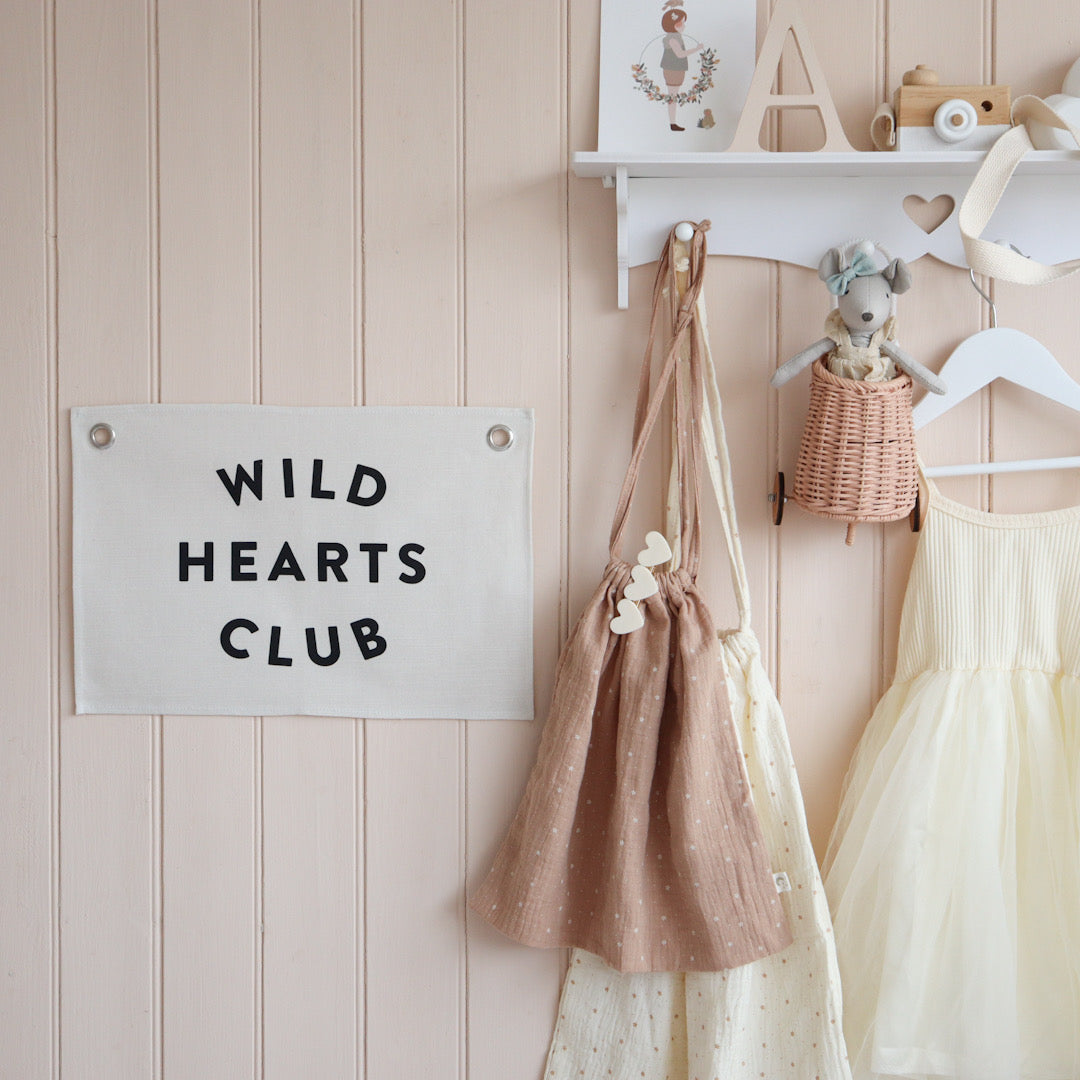 'Wild Hearts Club' Wall Banner by Leonie & The Leopard