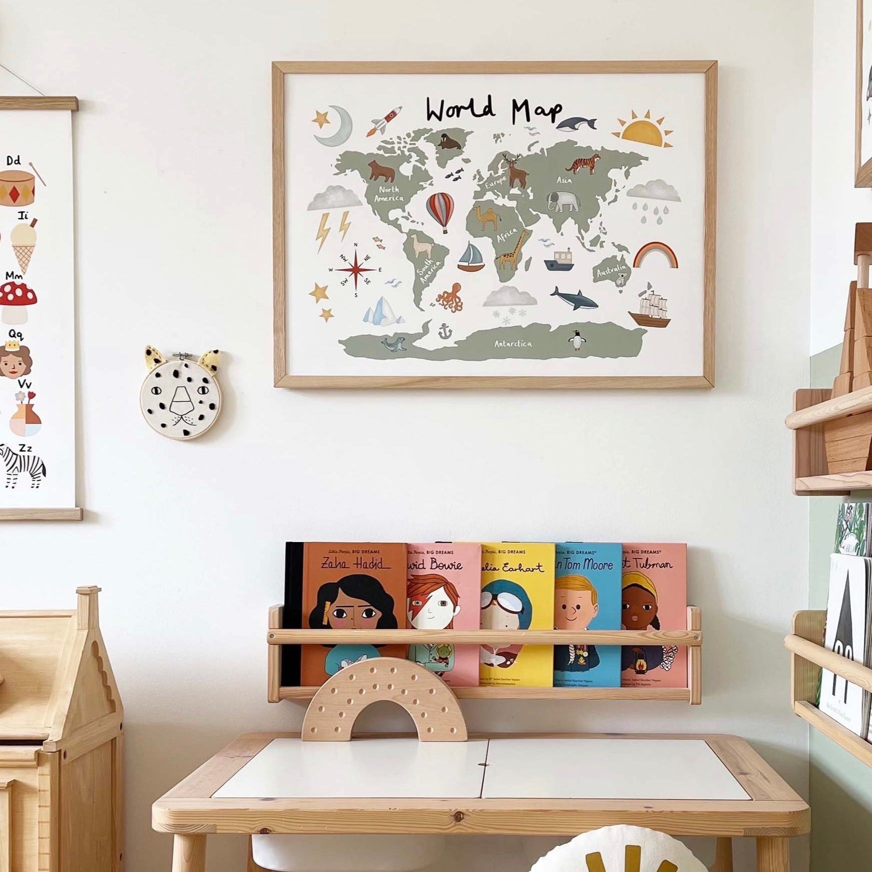 World Map Art Print In White by Kid of the Village (6 Sizes Available)