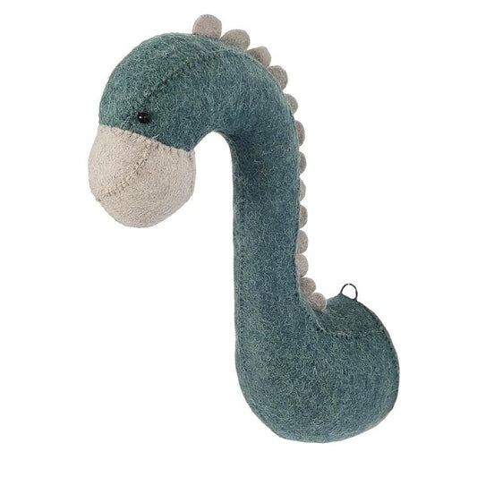 Fiona Walker Blue Diplodocus Dinosaur Felt Animal Wall Head - Mini