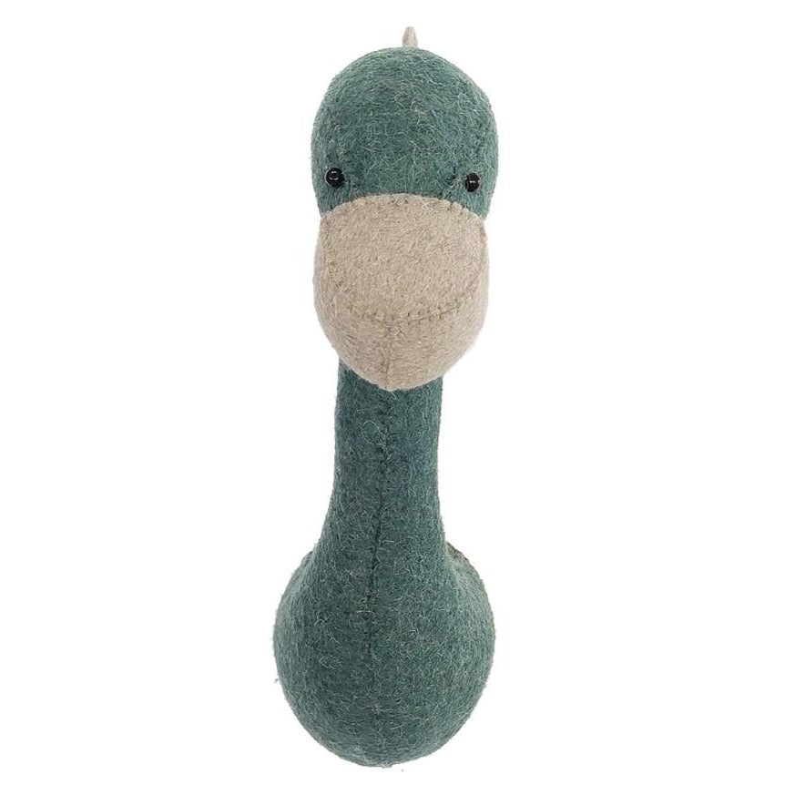 Fiona Walker Blue Diplodocus Dinosaur Felt Animal Wall Head - Mini