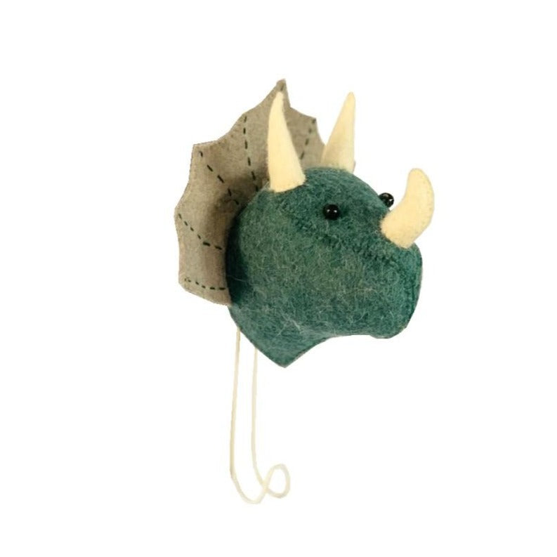 Fiona Walker Felt Animal Wall Hook - Triceratops