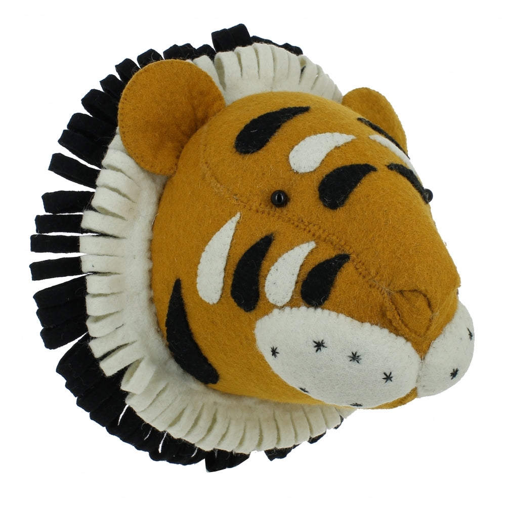 Fiona Walker Tiger Felt Animal Wall Head - Large