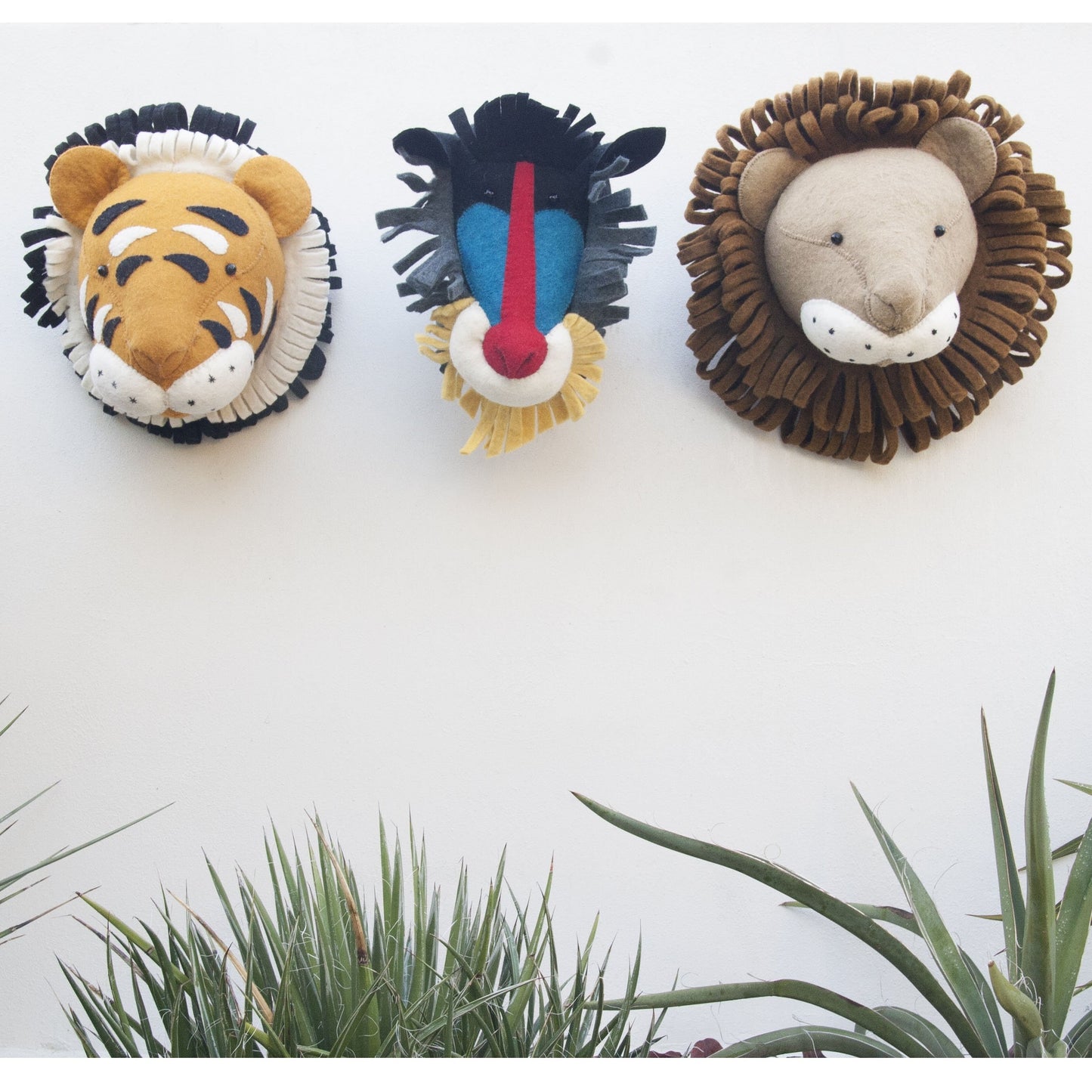 Fiona Walker Tiger Felt Animal Wall Head - Large