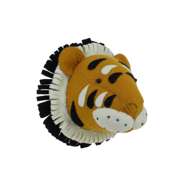 Fiona Walker Tiger Felt Animal Wall Head - Mini