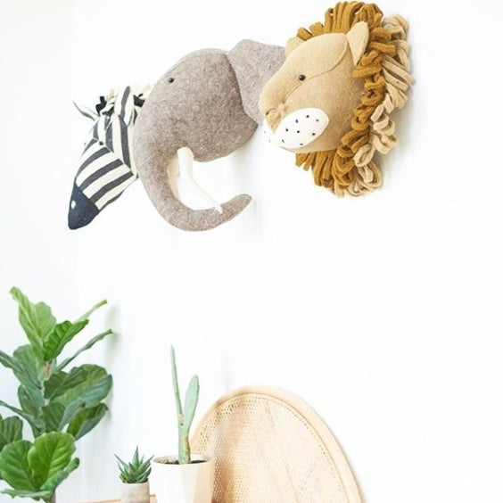 Fiona Walker Lion Felt Animal Wall Head - Large