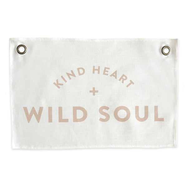 'Kind Heart + Wild Soul' Wall Banner by Leonie & The Leopard
