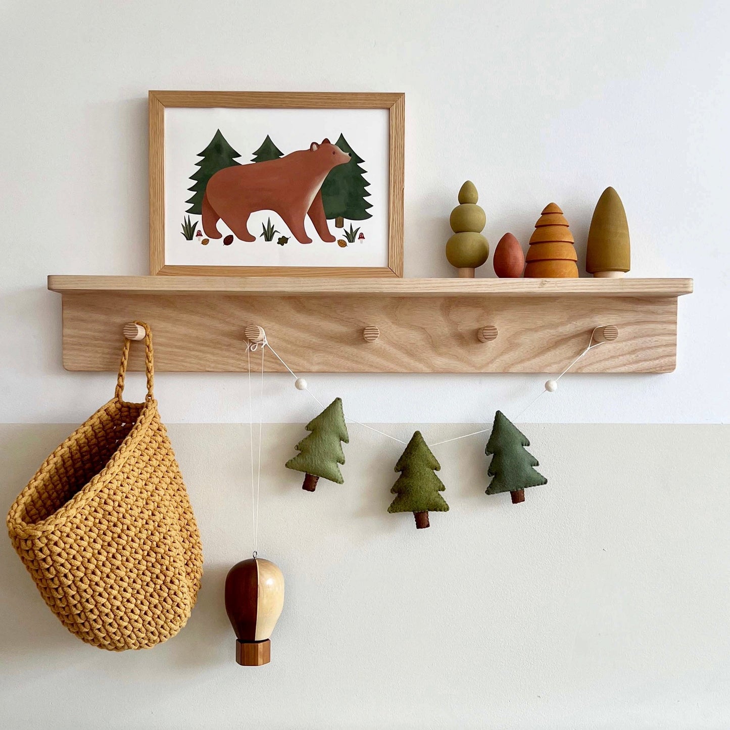 Bear Art Print In White by Kid of the Village (6 Sizes Available)