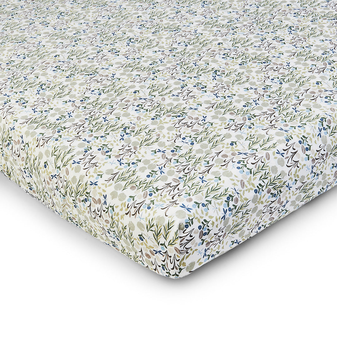Avery Row Cotbed Fitted Sheet - Riverbank