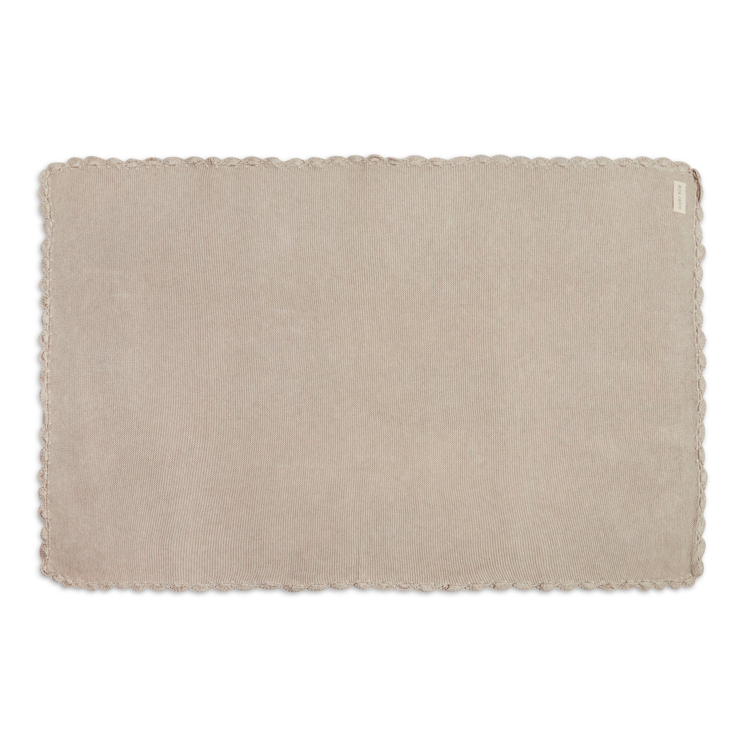 Avery Row Scallop Knit Blanket - Stone