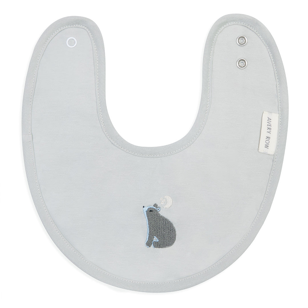 Avery Row Embroidered Cotton Bib - Bear